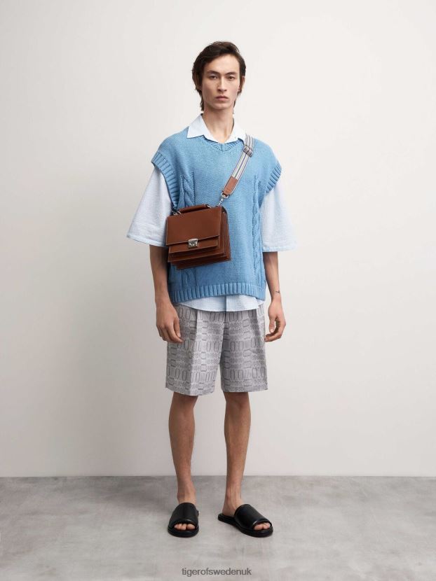 Bazyli Sleeveless Pullover 2J7-OCEAN MIST Men FPPBPZ150 Tiger of Sweden Clothing