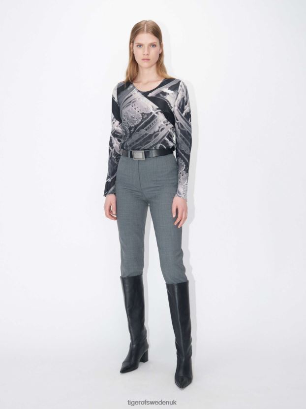 Bergenia Trousers M02-Dark grey Mel Women FPPBPZ317 Tiger of Sweden Clothing