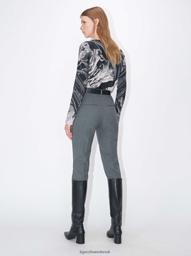 Bergenia Trousers M02-Dark grey Mel Women FPPBPZ317 Tiger of Sweden Clothing